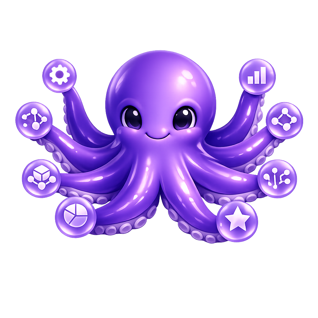 Octopus mascot connecting every platform feature